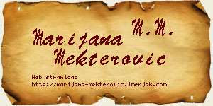 Marijana Mekterović vizit kartica